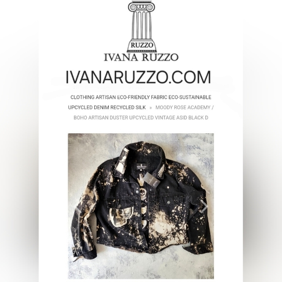 Avangard Designer Upcycled Clothing Jacket Artisan Distressed Hand-Fading - Picture 10 of 11